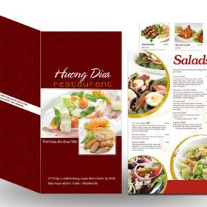 Thiết kế menu - thực đơn - In Việt Bắc - Công Ty Cổ Phần XDCK Và Thương Mại Việt Bắc
